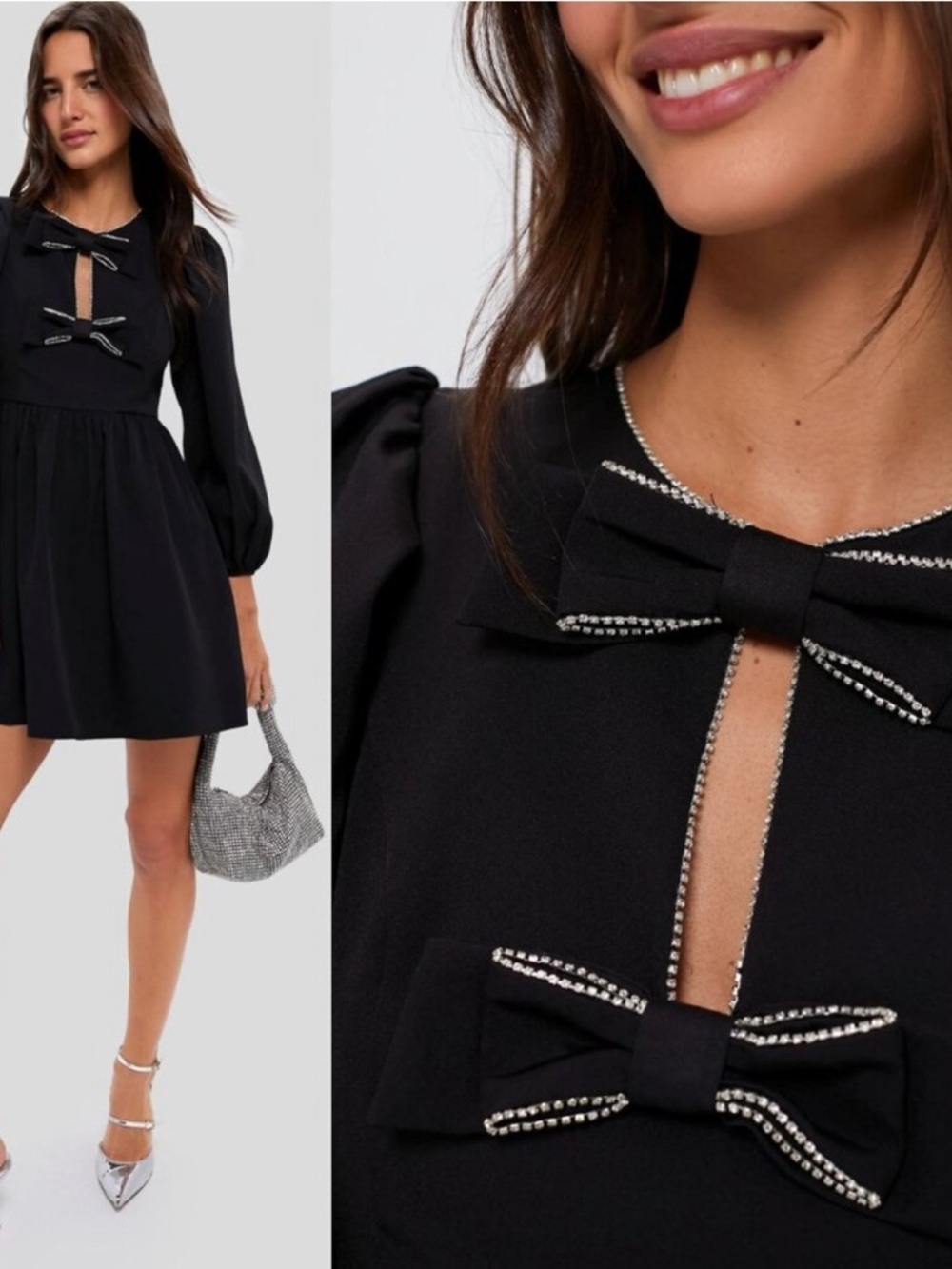 Tuckernuck Hyacinth House Embellished Bow Blair Mini‎ Dress SMALL NWT cocktail - Picture 4 of 16